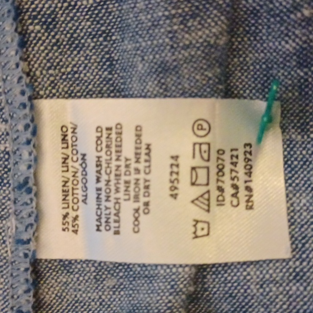 Loft Women's Blue Linen Blend Pull-on Skirt. Size L - Picture 6 of 8
